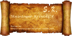 Steininger Kristóf névjegykártya